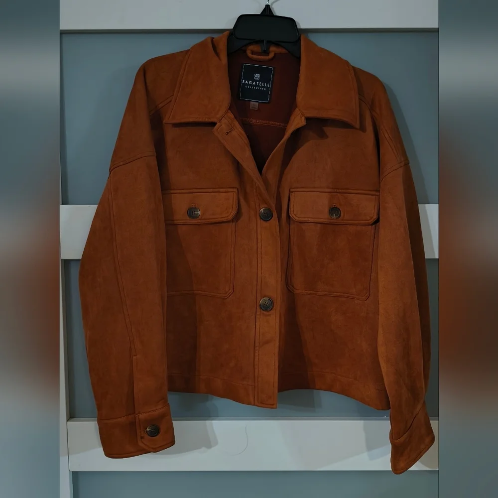 NWOT BAGATELLE COLLECTION Tan Suede Jacket - Picture 2 of 5